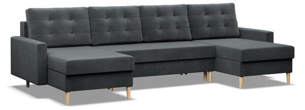 Sedacia súprava BLANK Elegant v tvare U tmavosivá