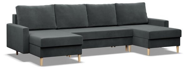 Sedacia súprava BLANK Elegant v tvare U tmavosivá
