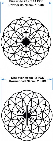 Čarovná drevená mandala na stenu - Kruhy I priemer FI 50, 60, 70, 80, 90, cm I SENTOP PR0339