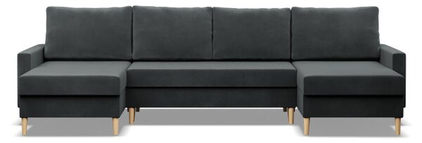 Sedacia súprava BLANK Elegant v tvare U tmavosivá