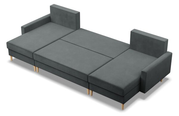 Sedacia súprava BLANK Elegant v tvare U tmavosivá