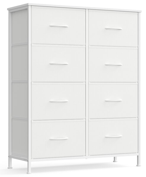 SONGMICS Komoda s 8 látkovými zásuvkami, 77 x 95 x 30 cm, biela