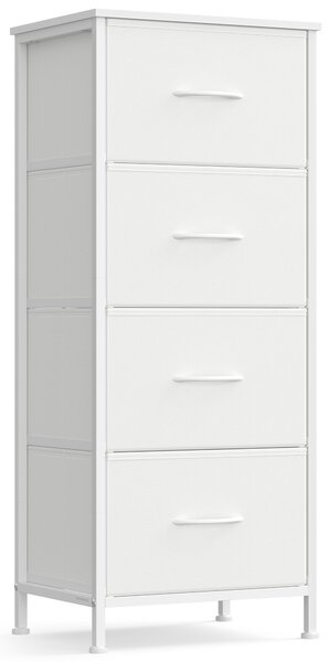 SONGMICS Komoda so 4 látkovými zásuvkami 40 x 95 x 30 cm biela
