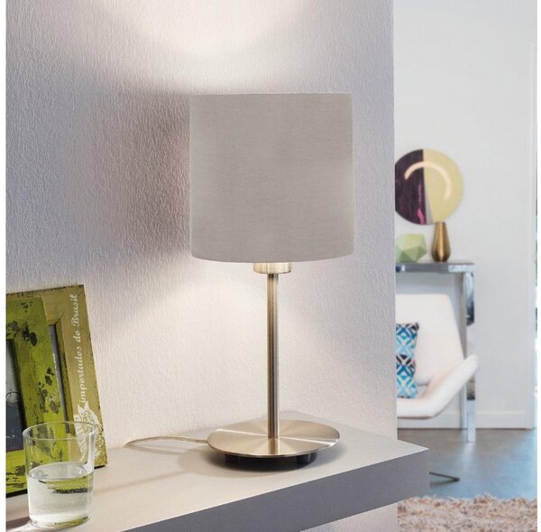 Eglo 54745 - Stolná lampa ANADIA 1xE14/40W/230V taupe/matný chróm