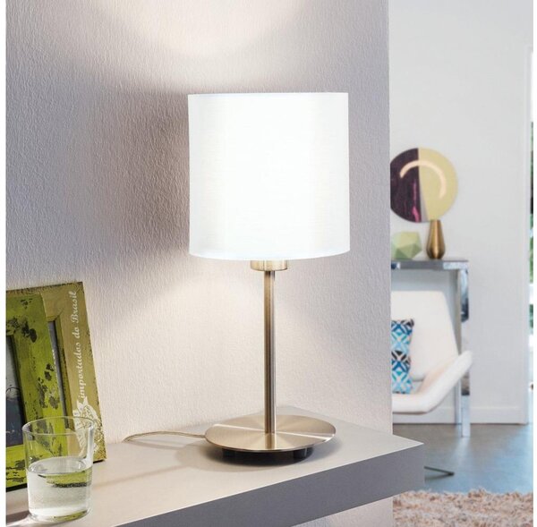Eglo 54744 - Stolná lampa ANADIA 1xE14/40W/230V biela/matný chróm