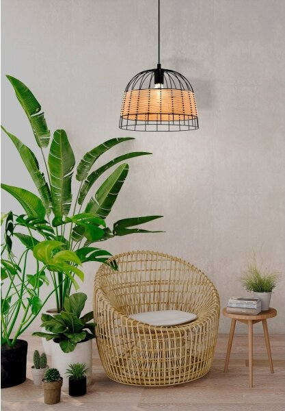 Eglo 55709 - Luster na lanku ANWICK 1xE27/40W/230V ratan