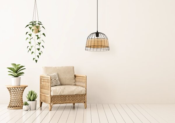 Eglo 55709 - Luster na lanku ANWICK 1xE27/40W/230V ratan