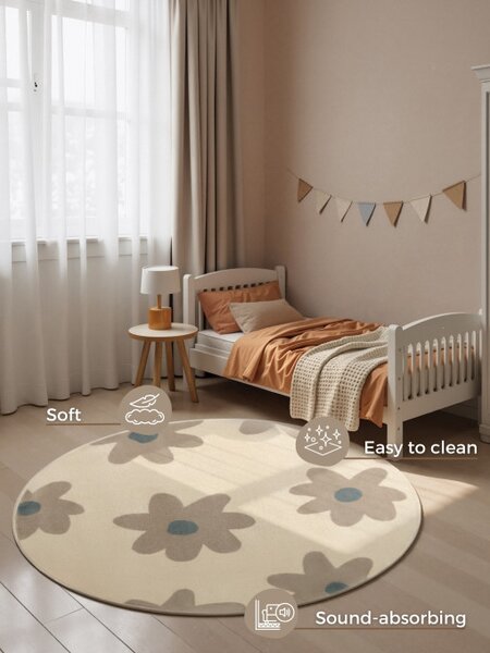 Koberec Hanse Home ADVENTURES BLOOMY krémový kruh