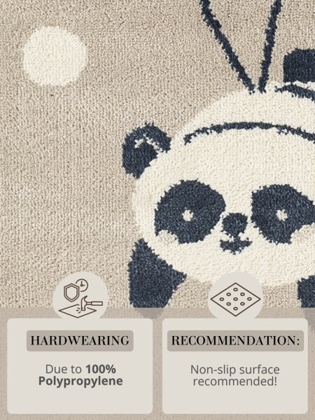 Koberec Hanse Home ADVENTURES DREAMY PANDA béžový / krémový