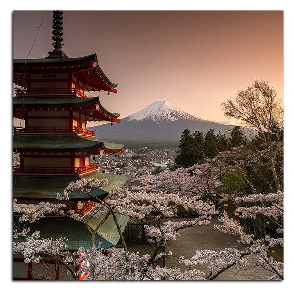 Obraz na plátne - Pohľad na horu Fuji - štvorec 361A (50x50 cm)