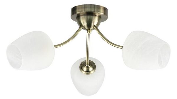 Prisadený luster ZINA 3xE27/40W/230V mosadz/biela
