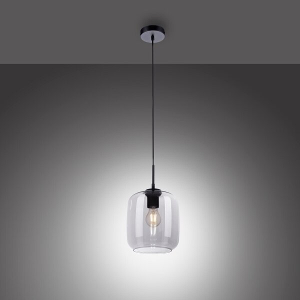 Paul Neuhaus 2002-25 - Luster na lanku SHITAKE 1xE27/10W/230V pr. 20 cm dymová