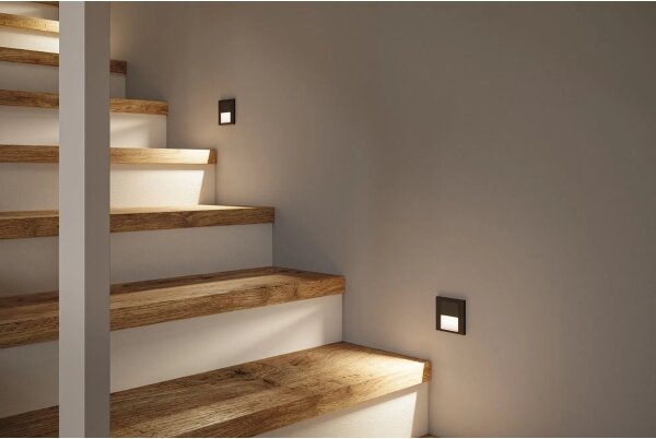 Paulmann 80001 - LED/1W Schodiskové svietidlo TSARO 230V Follow/čierna