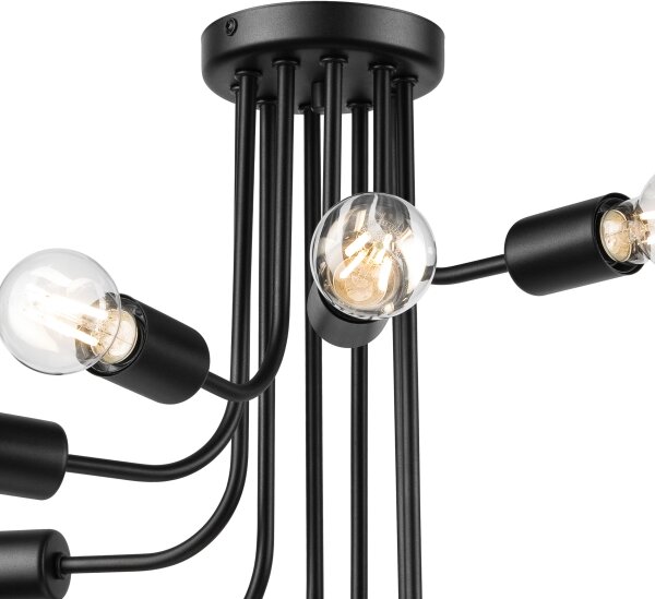 Prisadený luster TRINITY 10xE27/15W/230V čierna