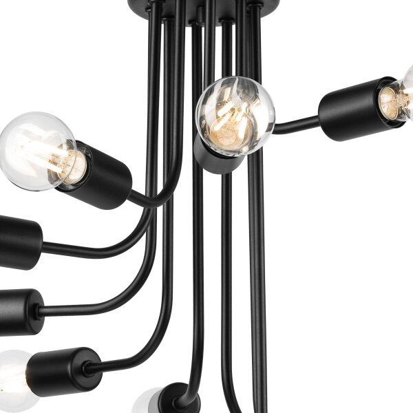 Prisadený luster TRINITY 10xE27/15W/230V čierna