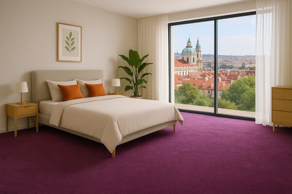 Betap , AKCIA: 140x140 cm Koberec metráž Dynasty 45, šíře, fialová, filc, detská izba