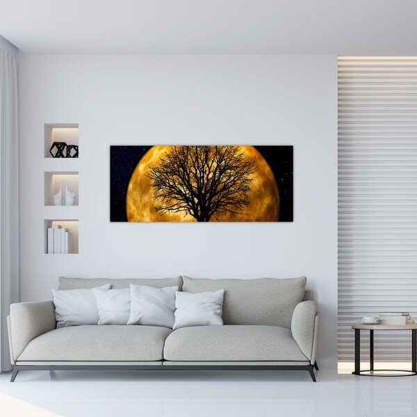 Obraz mesiace a siluet (120x50 cm)