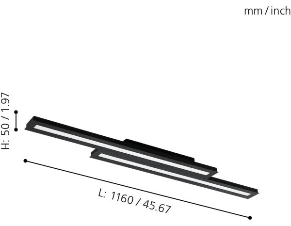 Eglo 31715 - LED RGBW Stmievateľné stropné svietidlo SALITERAS-Z 20,4W/230V čierna