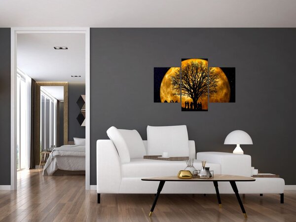 Obraz mesiace a siluet (90x60 cm)