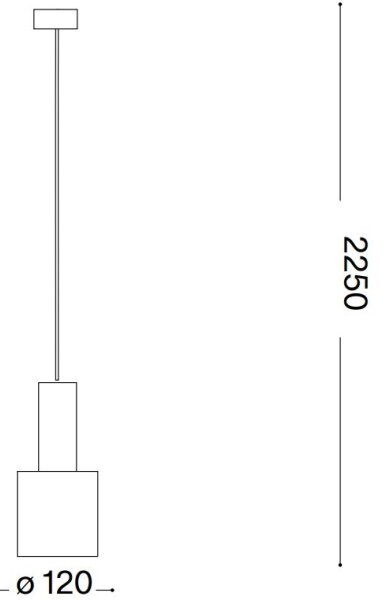 Ideal Lux - Luster na lanku HOLLY 1xE27/60W/230V pr. 12 cm čierna