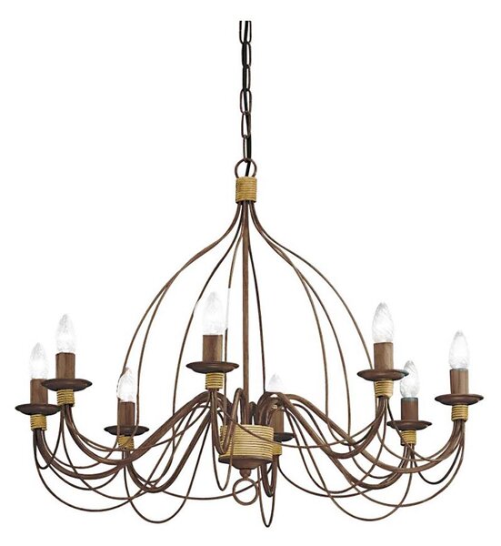 Ideal Lux - Luster na reťazi CORTE 8xE14/40W/230V pr. 80 cm meď