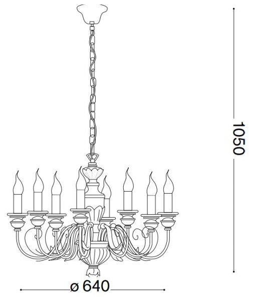 Ideal Lux - Luster na reťazi FIRENZE 8xE14/40W/230V pr. 64 cm zlatá
