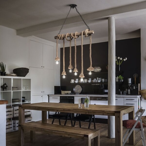 Ideal Lux - Luster na lanku CANAPA 6xE27/15W/230V hnedá