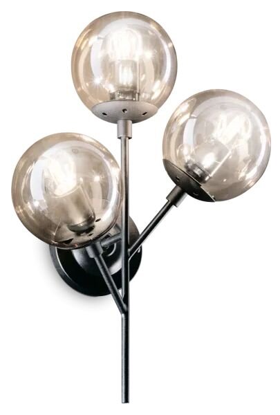 Ideal Lux - Nástenná lampa KEPLER 3xE27/42W/230V čierna/dymová