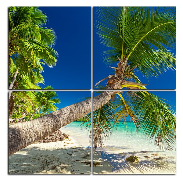 Obraz na plátne - Pláž s palmami - štvorec 384D (60x60 cm)