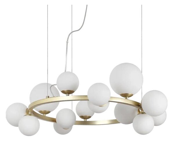 Ideal Lux - LED Luster na lanku PERLAGE 14xG9/3W/230V pr. 85 cm zlatá/biela