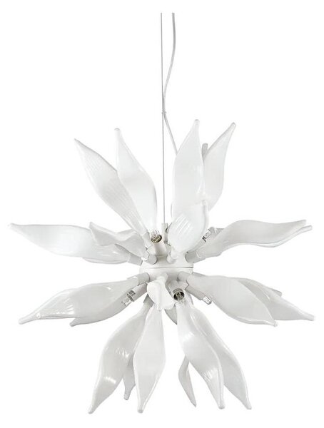 Ideal Lux - LED Luster na lanku LEAVES 8xG9/3W/230V pr. 63 cm biela