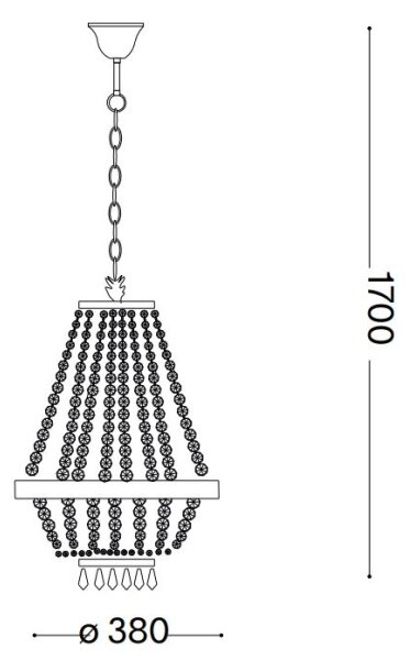Ideal Lux - LED Krištáľový luster na reťazi CAESAR 6xG9/3W/230V pr. 38 cm chróm