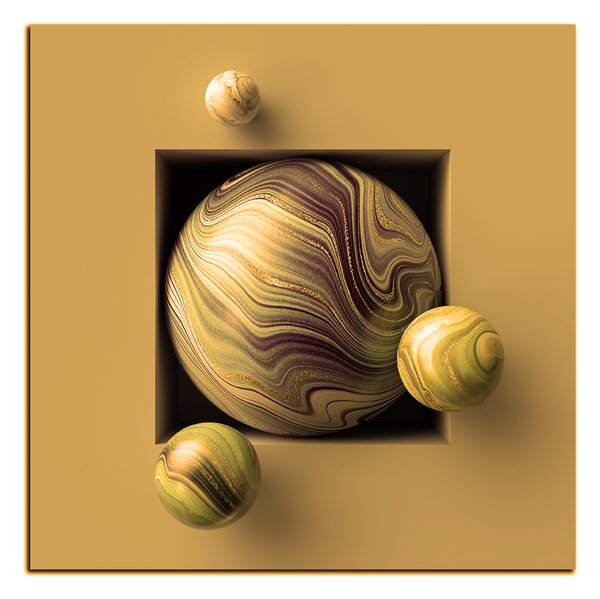 Obraz na plátne - Mramorové farebné guľôčky - štvorec 388FA (50x50 cm)