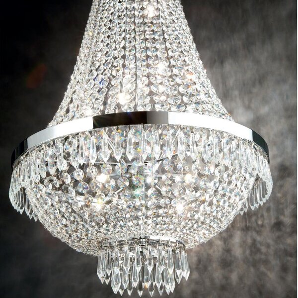 Ideal Lux - LED Krištáľový luster na reťazi CAESAR 6xG9/3W/230V pr. 38 cm chróm