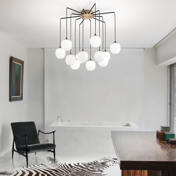 Ideal Lux - LED Luster na lanku RHAPSODY 12xG9/3W/230V mosadz