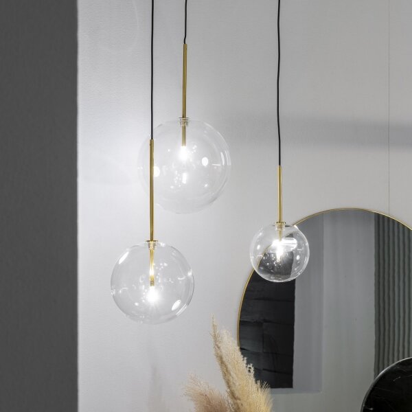 Ideal Lux - LED Luster na lanku EQUINOXE 1xG4/2W/230V pr. 15 cm mosadz/číra