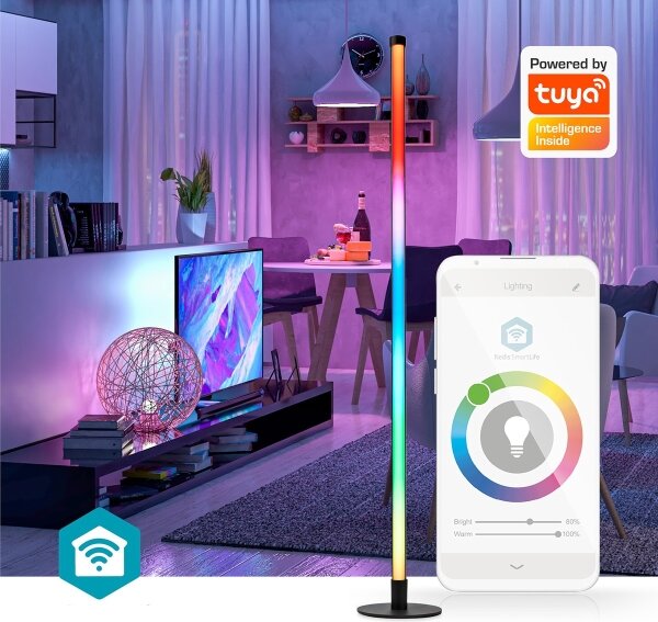 Nedis WIFILD20RGBW- LED RGBIC Stojacia lampa Smartlife LED/10W/230V 2700-6500K+DO