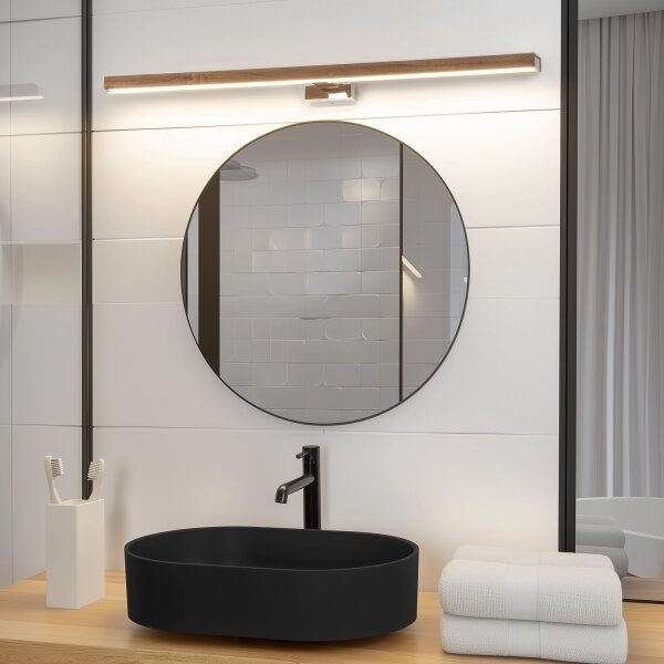 Brilagi-LED Kúpeľňové osvetlenie zrkadla WOODY MIRROR LED/15W/230V IP44 dub/chro