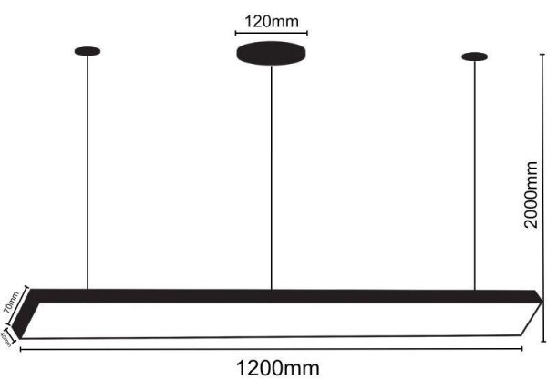 LED Luster na lanku LED/32W/230V 4000K pr. 120 cm čierna