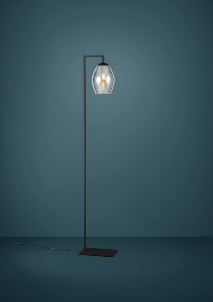 Eglo 390256 - Stojacia lampa ESTANYS 1xE27/40W/230V dymová