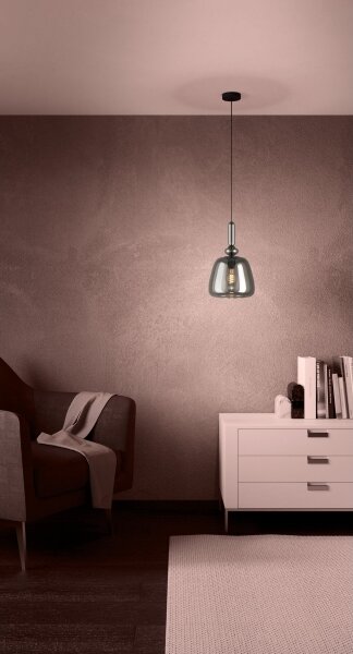 Eglo 39997 - Luster na lanku BOVINO 1xE27/40W/230V dymová