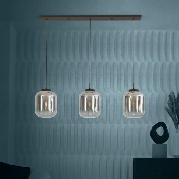 Eglo 390104 - Luster na lanku BULCIAGO 3xE27/40W/230V dymová