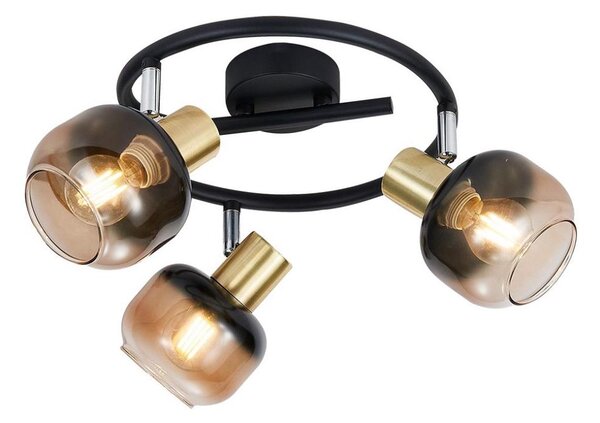 Prezent 27515 - Bodové svietidlo PEGAS 3xE14/40W/230V čierna/dymová