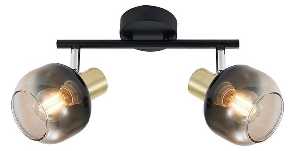 Prezent 27514 - Bodové svietidlo PEGAS 2xE14/40W/230V čierna/dymová