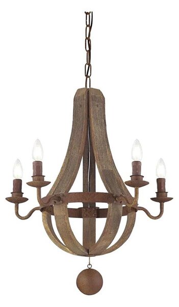 Ideal Lux - Luster na reťazi MILLENNIUM 5xE14/40W/230V pr. 52 cm breza/hnedá