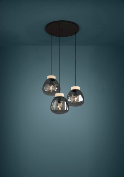 Eglo 390319 - Luster na lanku MAGACELA 3xE27/40W/230V dymová