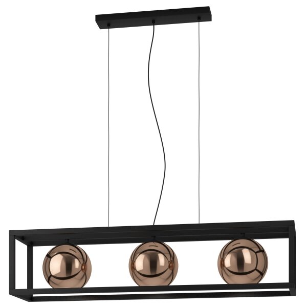Eglo 390091 - Luster na lanku CORDOBA 3xE27/40W/230V medená/čierna