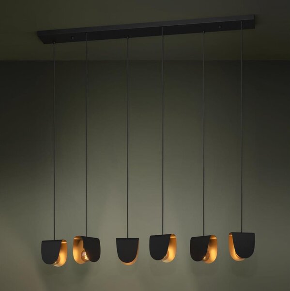 Eglo 390184 - Luster na lanku SERENARA 6xE27/40W/230V čierna/zlatá