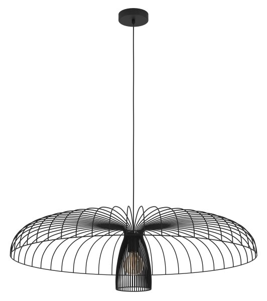 Eglo 390217 - Luster na lanku CHAMPERICO 1xE27/60W/230V 98,5 cm čierna