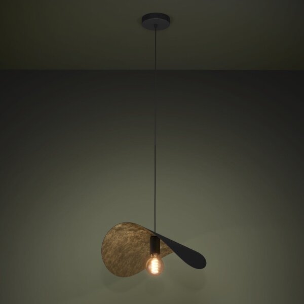 Eglo 390393 - Luster na lanku SACEDA 1xE27/40W/230V 53 cm čierna/zlatá